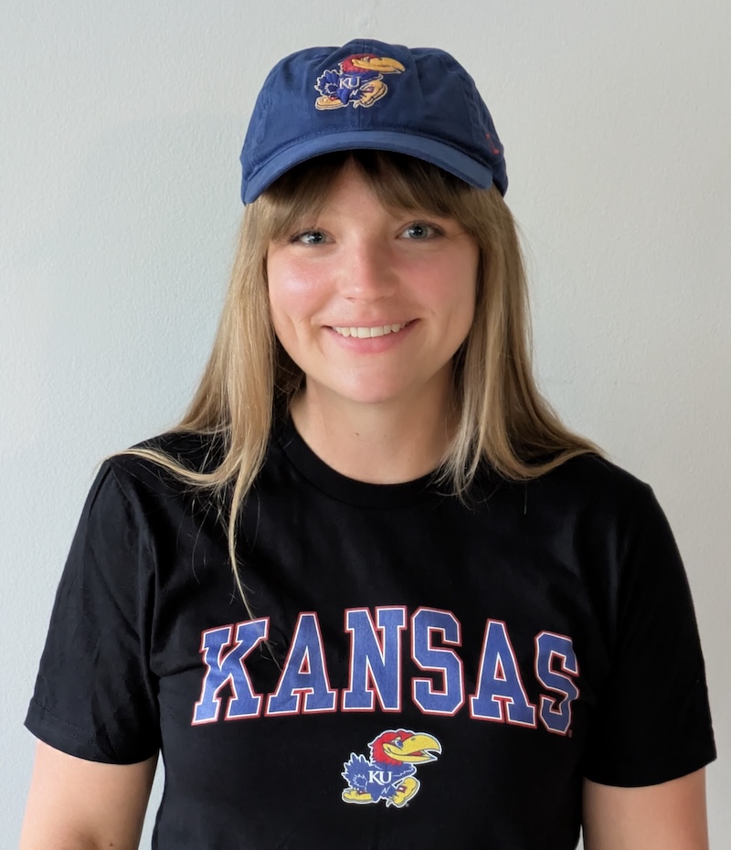 Sarah Sebo wearing KU gear